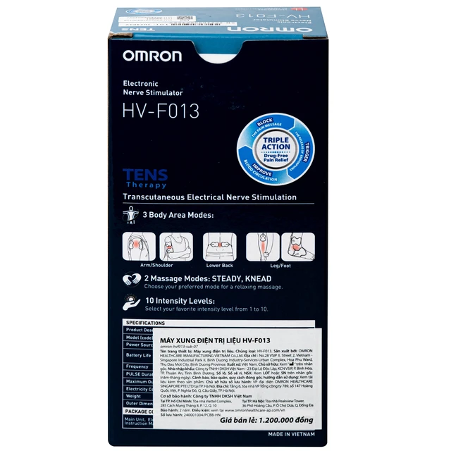 Máy massage xung điện trị liệu Omron HV-F013, giúp giảm đau cơ và khớp - Ảnh 2